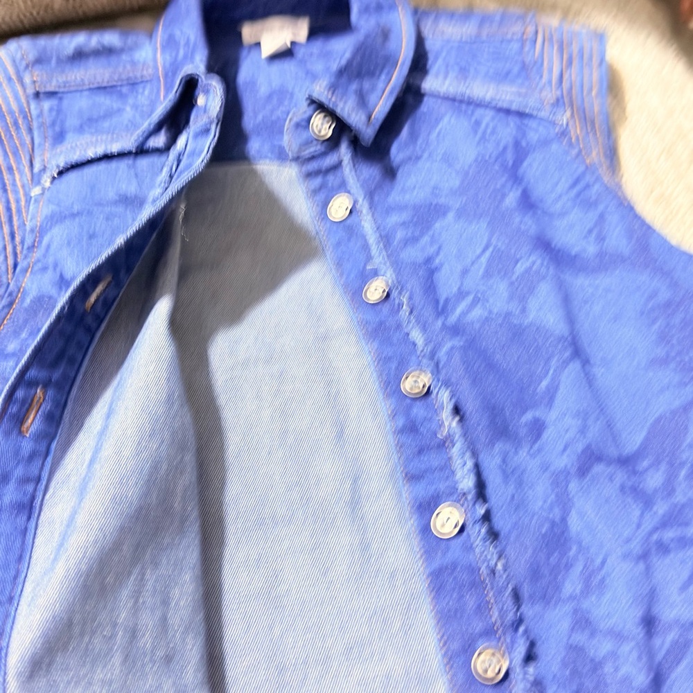 TRIBAL JEANS Floral Denim Sleeveless Dress - Picture 8 of 9